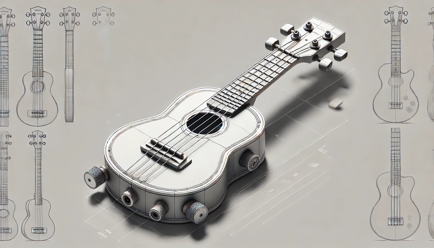 Electric Ukulele Solid Body STL Files